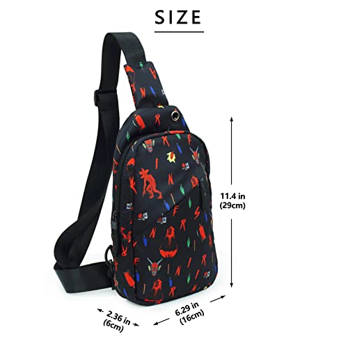 fonaxere Crossbody Sling Backpack Stranger School student Things Sling Bag Travel Hiking Chest Bag Daypack For Women Men