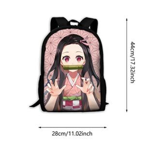 IXUNFOC Anime Cute Backpack 17 Inch Girls Backpack Elementary Middle School Laptop Backpack Bookbag for Travel Hiking (C)