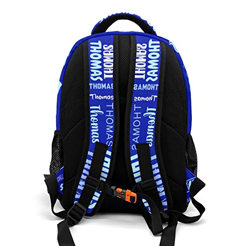 XOZOTY Navy Blue Backpack Personalized with Name for Men Women Shoulder Bag Laptop Bag Bookbag