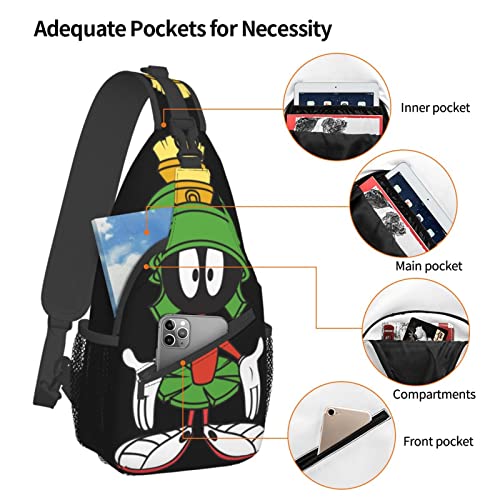 DHOUTSL Man Chest Bag Marvin Anime The Martian Crossbody Bags Women Sling Backpack Adjustable Shoulder Bag for Cycling Camping Hiking Sports Travel