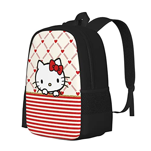 FENTI Cartoon Cute Cat Backpack 17 In Large Capacity Daypack Casual Travel Laptop Backpack for Women Girl