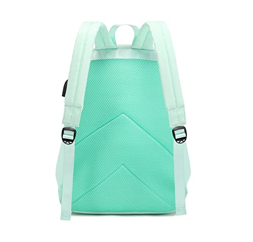 Teecho Backpack for Women Cute College Backpack for Girl Fashion Casual Daypack Mint Green