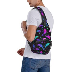 Fylybois Bat Sling Bag For Men Women Crossbody Chest Backpack Daypack Shoulder Bags