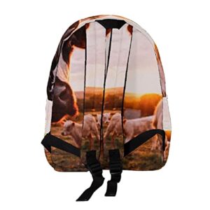 VBFOFBV Laptop Backpack, Elegant Travelling Backpack Casual Daypacks Shoulder Bag for Men Women, Rural Cows