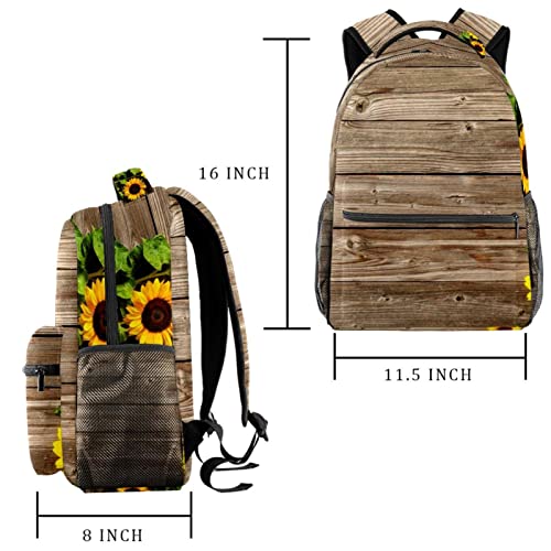 VBFOFBV Travel Backpack for Women, Hiking Backpack Outdoor Sports Rucksack Casual Daypack, Plank Sunflower