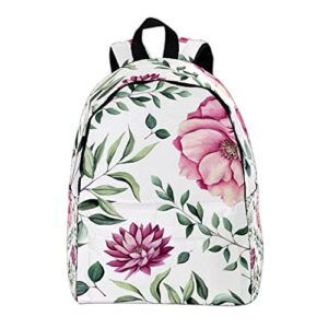 vbfofbv laptop backpack, elegant travelling backpack casual daypacks shoulder bag for men women, pastorable flower pink floral vintage spring