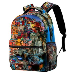 vbfofbv travel backpack, laptop backpack for women men, fashion backpack, cinqueterre landscape