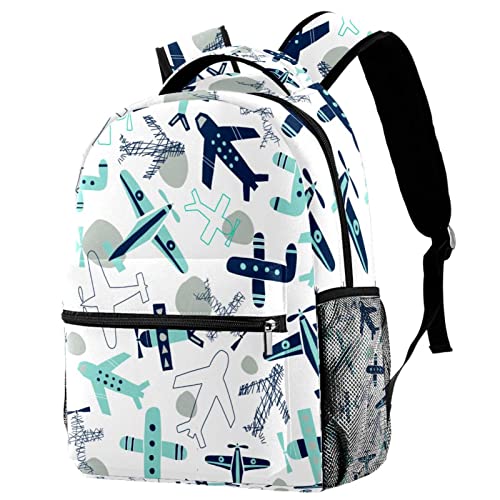 VBFOFBV Travel Backpack for Women, Hiking Backpack Outdoor Sports Rucksack Casual Daypack, Cartoon Airplane Blue