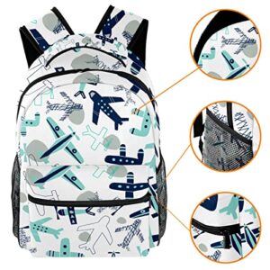 VBFOFBV Travel Backpack for Women, Hiking Backpack Outdoor Sports Rucksack Casual Daypack, Cartoon Airplane Blue