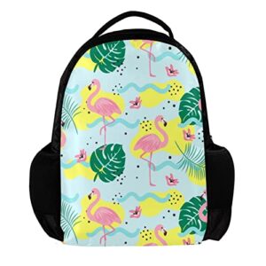 vbfofbv backpack for women daypack laptop backpack travel casual bag, seamless flamingo palm leaf flower