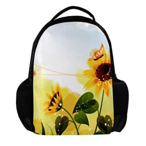 vbfofbv unisex adult backpack with for travel work, sunflower butterfly summer
