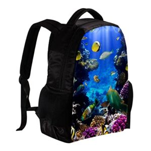 vbfofbv laptop backpack, elegant travelling backpack casual daypacks shoulder bag for men women, tropical fish coral
