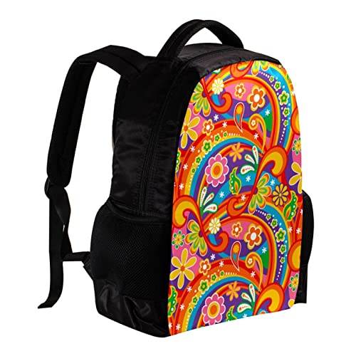 VBFOFBV Laptop Backpack, Elegant Travelling Backpack Casual Daypacks Shoulder Bag for Men Women, Paisley Colored Cashew Flower Mod Art