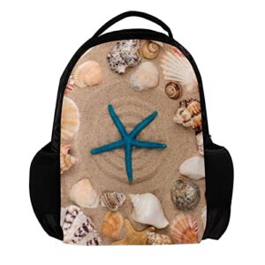 vbfofbv travel backpack for women, hiking backpack outdoor sports rucksack casual daypack, beach starfish conch shell summer ocean