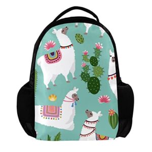 vbfofbv backpack for women daypack laptop backpack travel casual bag, llama alpaca flower cactus