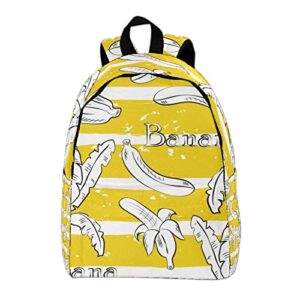 VBFOFBV Travel Backpack for Women, Hiking Backpack Outdoor Sports Rucksack Casual Daypack, Yellow Stripes Banana Tree