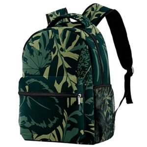 vbfofbv lightweight casual laptop backpack for men and women, tropical jungle green leaves retro