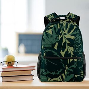 VBFOFBV Lightweight Casual Laptop Backpack for Men and Women, Tropical Jungle Green Leaves Retro