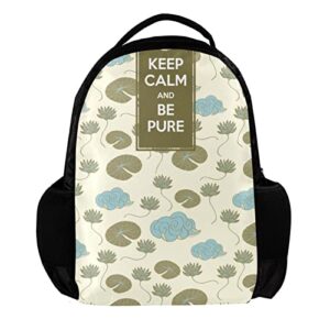 vbfofbv lightweight casual laptop backpack for men and women, japanese zen lotus cloud green