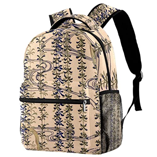 VBFOFBV Travel Backpack, Laptop Backpack for Women Men, Fashion Backpack, Japanese Spring Willow Art Painting Vintage