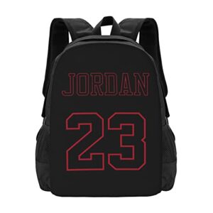 auqizbx basketball number 23 jordan backpack bag adjustable large capacity leisure rucksack unisex