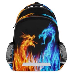 flame dragon school backpack for boys girls teens college students backpack laptop backpack travel backpacks bookbag daypack