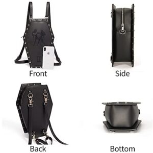 CHUANG CHEN 12 Constellation Coffin Bag Gothic Backpack with Exquisite Embroidery Pattern Small Backpack