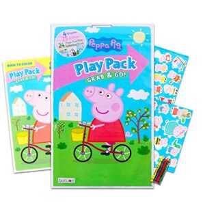 Peppa Pig Backpack for Girls - Bundle with 15" Peppa Pig Backpack, Mini Coloring Book, Stickers, Water Bottle, More | Peppa Pig Preschool Backpack