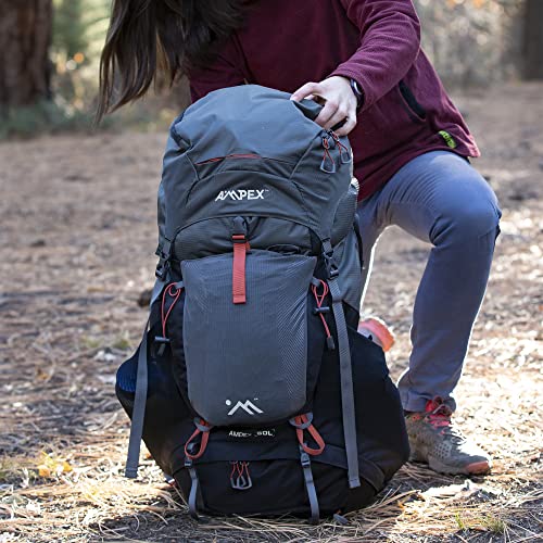 AMPEX Hiking Backpack | Camping Essentials Lightweight Backpack for Men and Women, Travel Bag for Backpacking, Camping, Hunting and More (50 Liter Size)