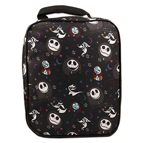 Nightmare Before Christmas Backpack with Lunch Box Set - Bundle with 16” Nightmare Before Christmas Backpack, Lunch Bag, Stickers, Water Bottle, More | Jack Skellington Backpack