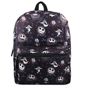 Nightmare Before Christmas Backpack with Lunch Box Set - Bundle with 16” Nightmare Before Christmas Backpack, Lunch Bag, Stickers, Water Bottle, More | Jack Skellington Backpack