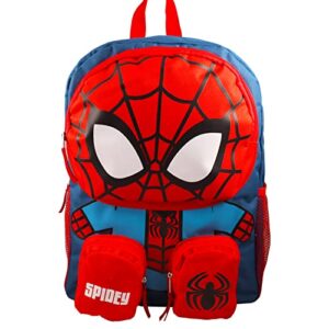 Marvel Spiderman 16" Backpack for Boys Set - Bundle, Stickers, Water Bottle, More for Boys 4-6