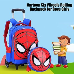 Six Wheels Trolley Suitcase School Bags For Boys Girls Oxford Vacation Rolling Backpack Kids Traveling Luggage