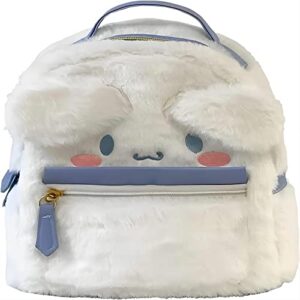 kfthkor cute backpack, fluffy backpack, lovely schoolbag kawaii girl backpack (white)