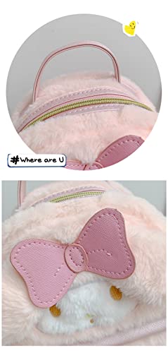 KFTHKOR Cute Backpack, Fluffy Backpack, Lovely Schoolbag Kawaii Girl Backpack (white)