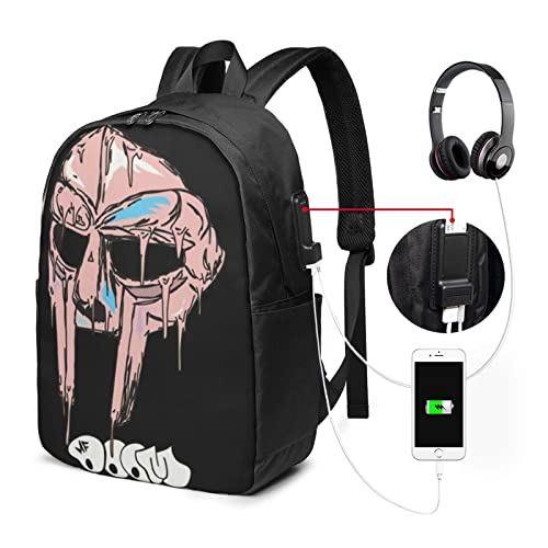 BATLX MF MUSIC DOOM Backpack College Work Laptop Backpack Travel Casual Daypack With Usb Port 17 Inch