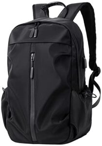 limhoo travel laptop backpack with usb charging port college backpack water resistant wear-resistant daypack rucksack (black)