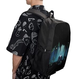 Adjzepuo Hollow Knight Unisex Anime Backpack 17 Inch Casual Laptop Daypack Cute Daily Bookbag Outdoor Bags for Travel Picnic Camping