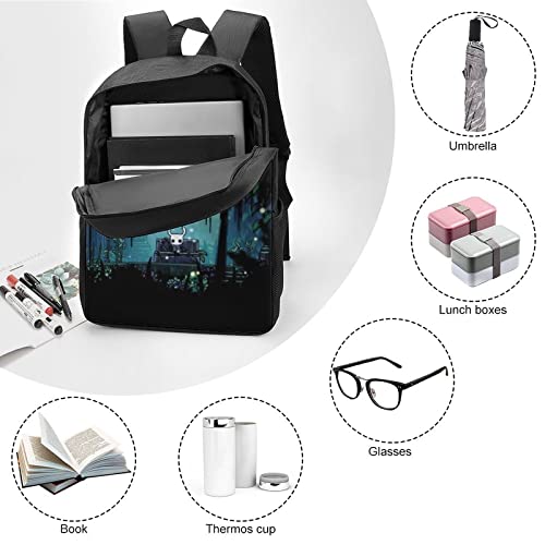 Adjzepuo Hollow Knight Unisex Anime Backpack 17 Inch Casual Laptop Daypack Cute Daily Bookbag Outdoor Bags for Travel Picnic Camping