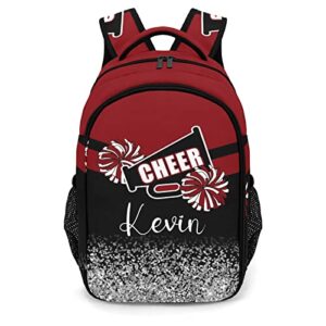 xozoty red cheerleader cheer backpack personalized with name for men women shoulder bag laptop bag bookbag