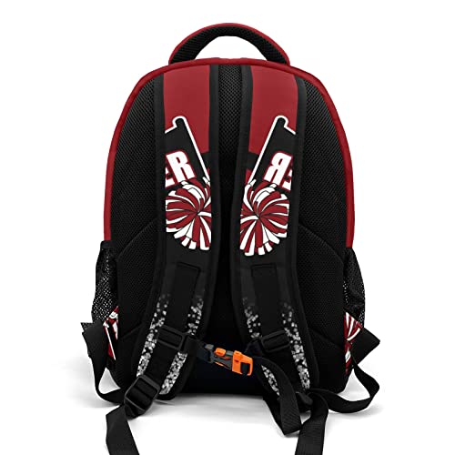 XOZOTY Red Cheerleader Cheer Backpack Personalized with Name for Men Women Shoulder Bag Laptop Bag Bookbag