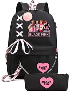 loveangeler backpack lisa rose jisoo jennie kawaii colleage bookbag school bag casual daypack mochila for girls
