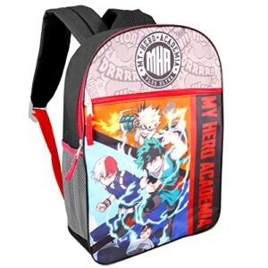 Action Comics My Hero Academia Backpack for Boys - Bundle with My Hero Academia Backpack, Stickers, Phone Wallet, Water Bottle, More | My Hero Academia Backpack for School