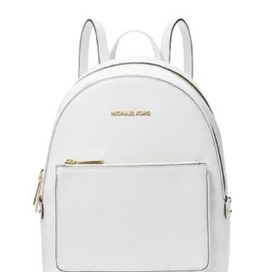 Michael Kors Adina Medium Pebbled Leather Backpack (Optic White)