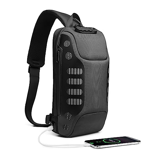 OZUKO Sling Bag Anti-theft Shoulder Crossbody Waterproof Chest Bag Backpack with USB Charging Port(black, sports car)