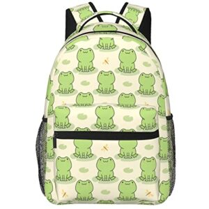 qwalnely frog cute backpack, waterproof frog laptop with durable shoulder straps