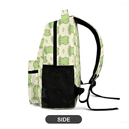 Qwalnely Frog Cute Backpack, Waterproof Frog Laptop with Durable Shoulder Straps