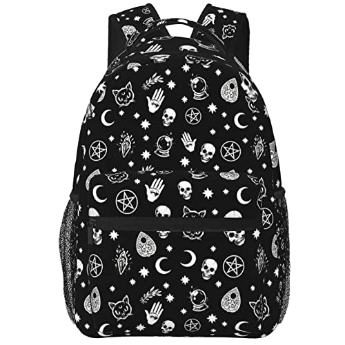 Qwalnely Goth Backpack, Gothic Skull Backpack Waterproof Laptop with Durable Shoulder Straps