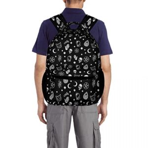 Qwalnely Goth Backpack, Gothic Skull Backpack Waterproof Laptop with Durable Shoulder Straps