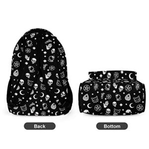 Qwalnely Goth Backpack, Gothic Skull Backpack Waterproof Laptop with Durable Shoulder Straps